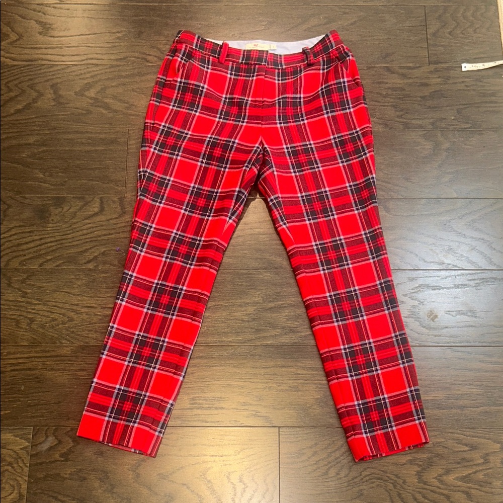 Vineyard Vines Red Plaid Pants